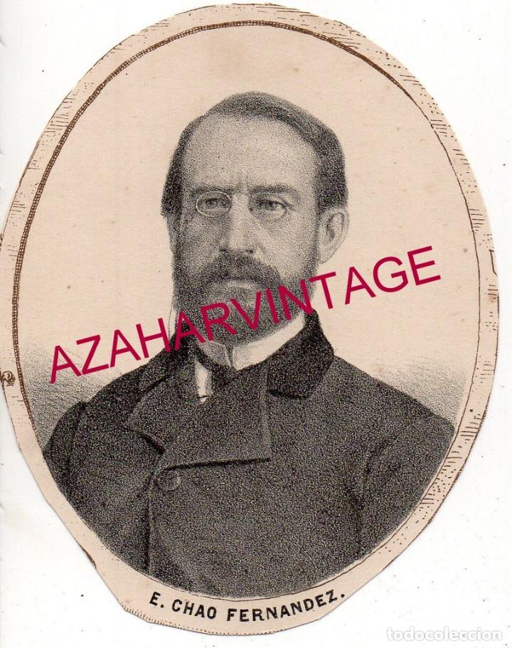Arte: 1869, LITOGRAFIA DEL DIPUTADO A CORTES POR ORENSE, D.EDUARDO CHAO FERNANDEZ,85X105MM