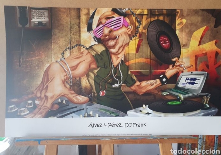 Art: Alvez & Perez - DJ Frank - Arte pop latino - Litografia Original grande. Muy Exclusiva y Rara. -