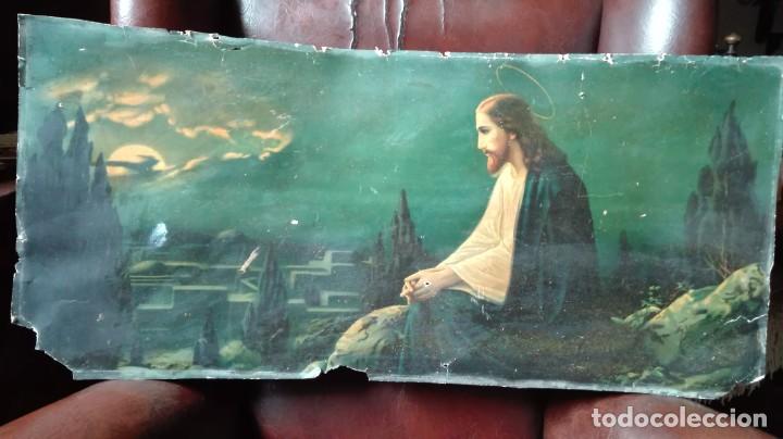 Art: Jesucristo sentado a lo alto de la ciudad litograf&iacute;a siglo 19