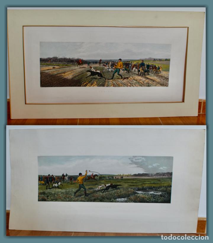 Arte: 2 GRANDES LITOGRAFIAS-  E.A.S DOUGLAS- SLEPPED 1885 Y SEE HO 1887- PISADA:  75,5 X 34 CM