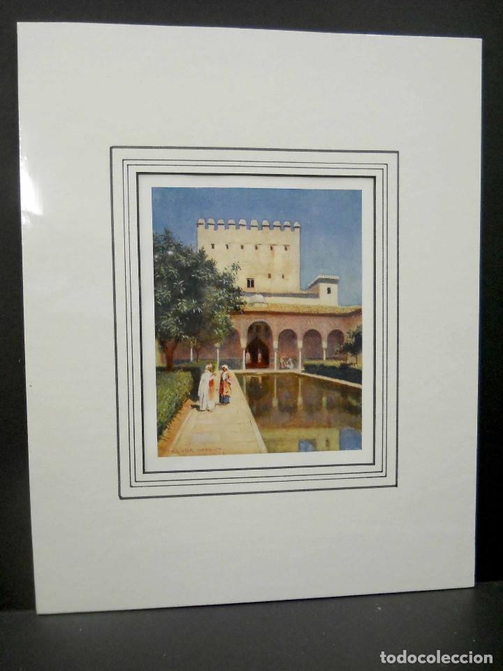 Arte: Torre de comares en la Alhambra de Granada Southern Spain MONTAJE PASSEPARTOUT