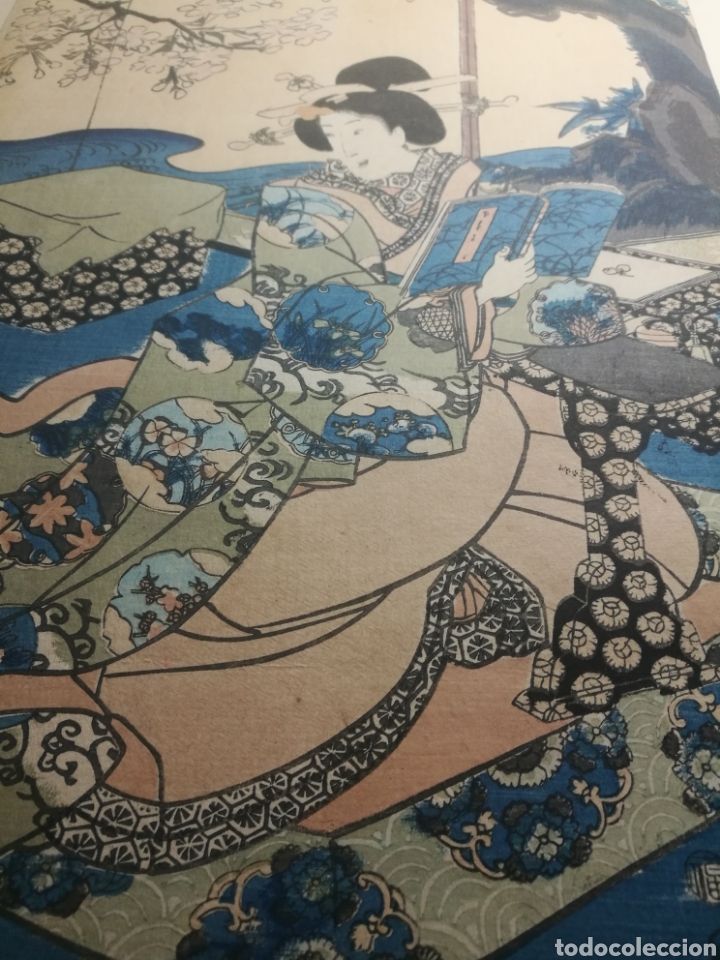 Arte: Litograf&iacute;a japonesa original de 1855 - Foto 3