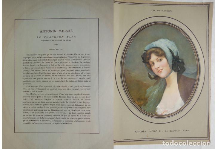 Arte: LE CHAPERON BLEU. Reproduction en fac-simil&eacute; du tableau. 1923. L'Illustration