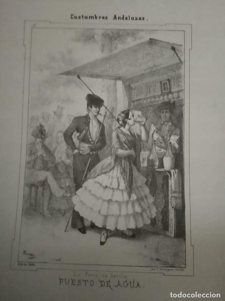 Arte: Antigua litograf&iacute;a Costumbres andaluzas. Sevilla