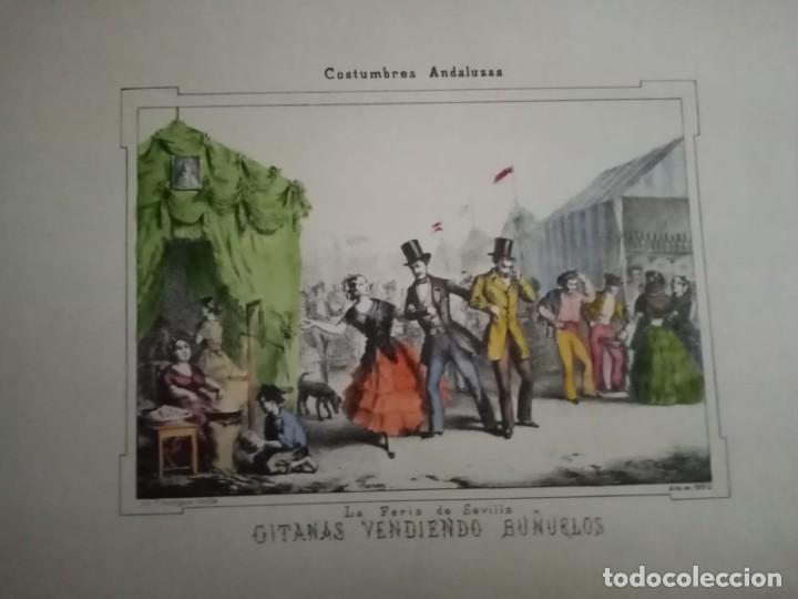 Arte: Antigua litograf&iacute;a Costumbres andaluzas. Sevilla