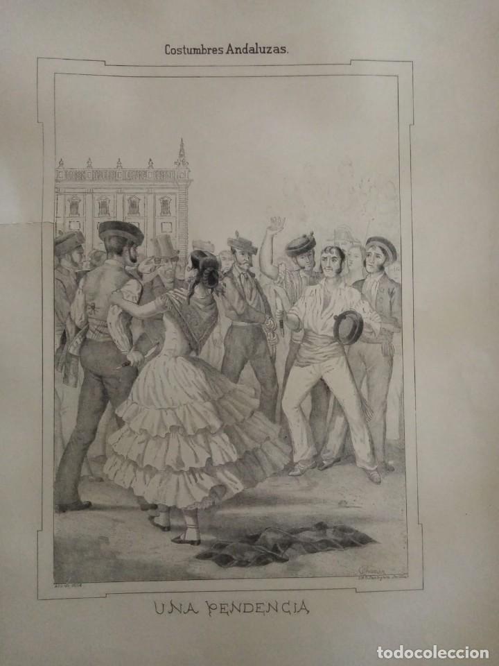 Arte: Litograf&iacute;a antigua. Costumbres andaluzas.