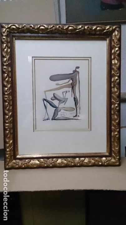 Arte: DALI litograf&iacute;a la divina comedia enmarcada - Foto 1