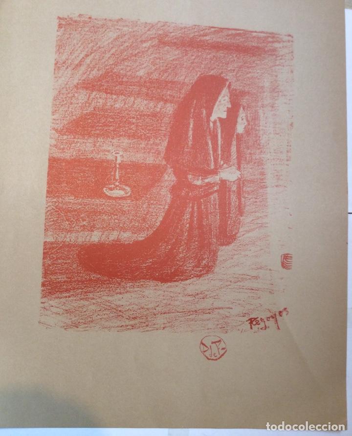 Arte: Litografía de DARÍO DE REGOYOS - ALBUM VASCO - ORACIÓN