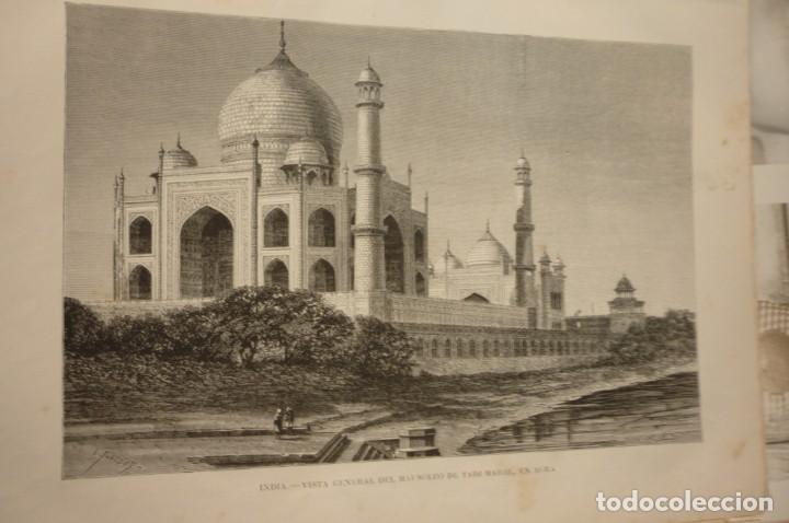 Art: INDIA. VISTA GENERAL DEL MAUSOLEO DE TADJ-MAHAL, EN AGRA. LITOGRAFIA ORIGINAL A&Ntilde;O 1881.