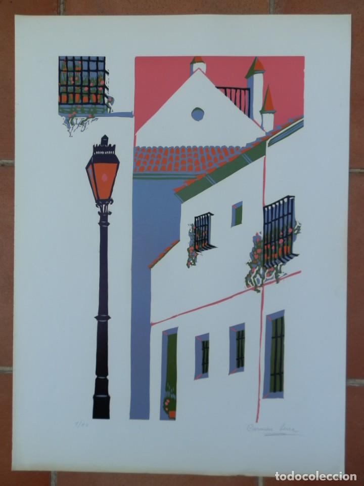 Arte: LITOGRAFIA DE CARMEN SERRA CANTARELL (BARCELONA 1920) NUMERADA 7/40 Y FIRMADA A L&Aacute;PIZ.