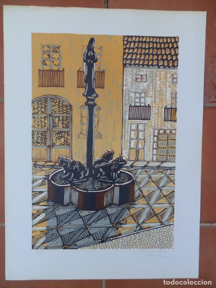 Arte: LITOGRAFIA DE CARMEN SERRA CANTARELL (BARCELONA 1920) NUMERADA 7/40 Y FIRMADA A L&Aacute;PIZ.