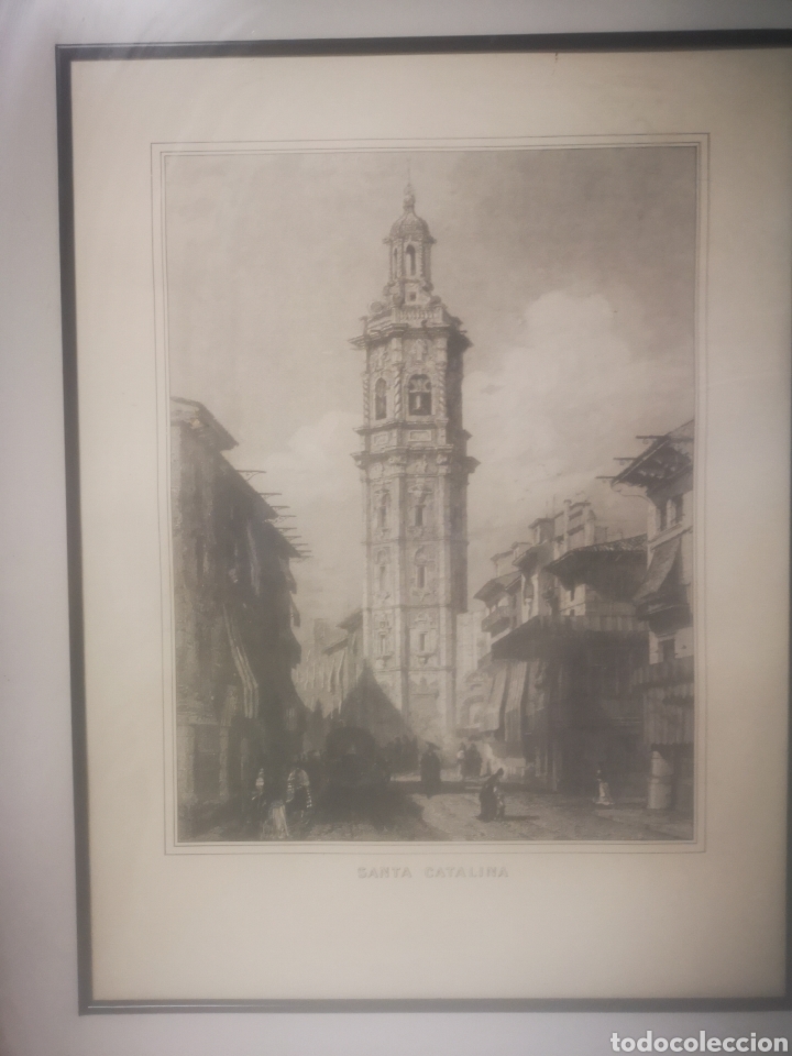 Art: IGLESIA DE SANTA CATALINA, VALENCIA. ENMARCADO 43X53CM