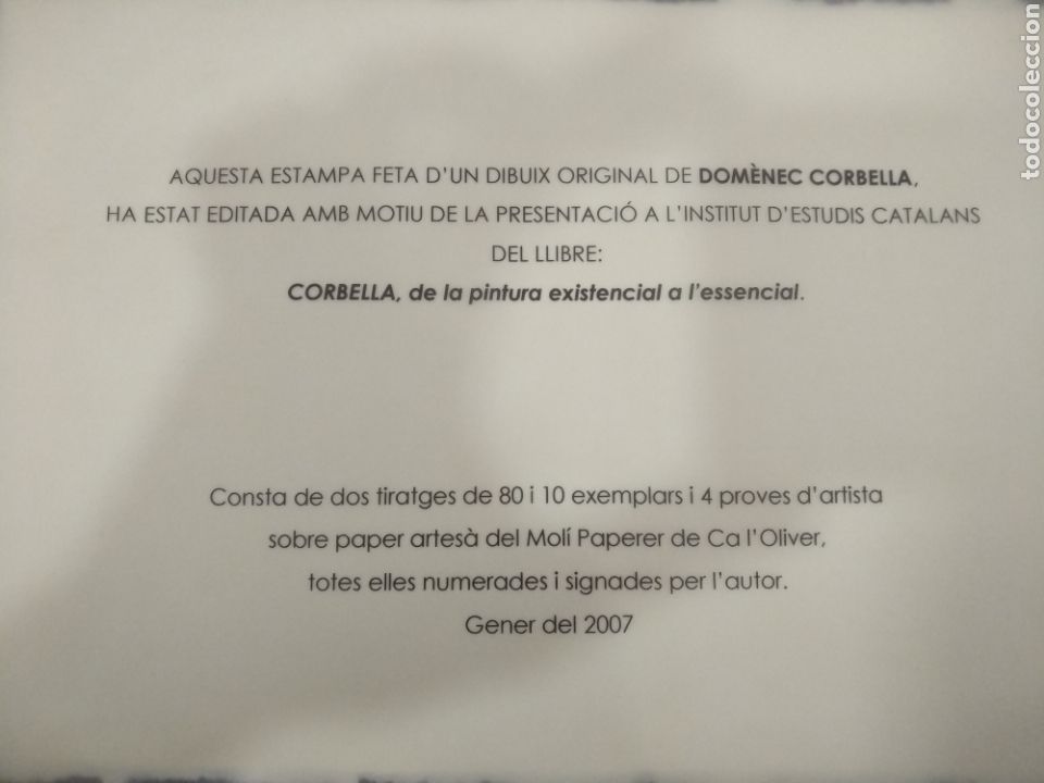 Arte: Litograf&iacute;a Domenec Cornell&aacute; . Numerada y firmada. - Foto 4