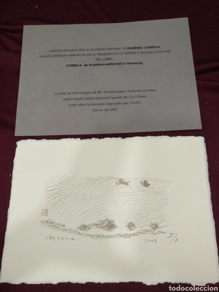 Arte: Litograf&iacute;a Domenec Cornell&aacute; . Numerada y firmada. - Foto 1
