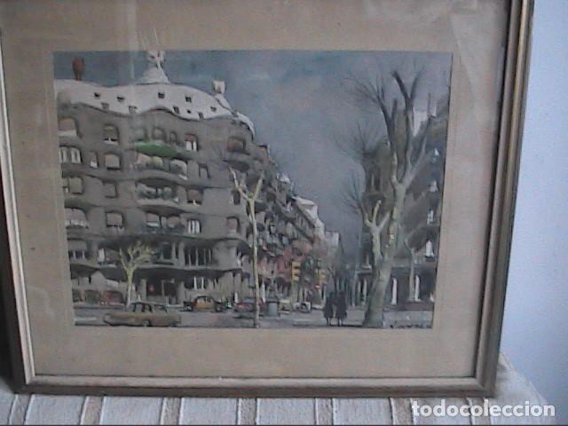 Arte: LITOGRAFIA DE FREDERIC LLOVERAS. EDIFICIO LA PEDRERA DE GAUDI. BARCELONA. - Foto 1