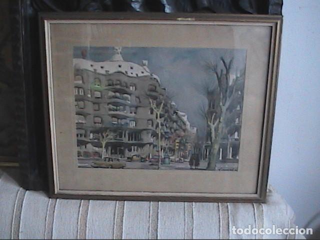 Arte: LITOGRAFIA DE FREDERIC LLOVERAS. EDIFICIO LA PEDRERA DE GAUDI. BARCELONA. - Foto 4