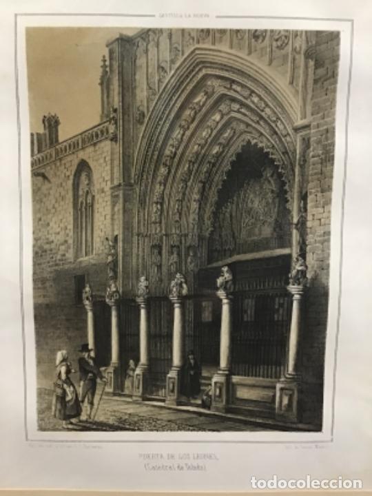 Art: PUERTA DE LOS LEONES. CATEDRAL DE TOLEDO. PARCERISA. LIT. DONON (LIT. 22 X 32 CM)