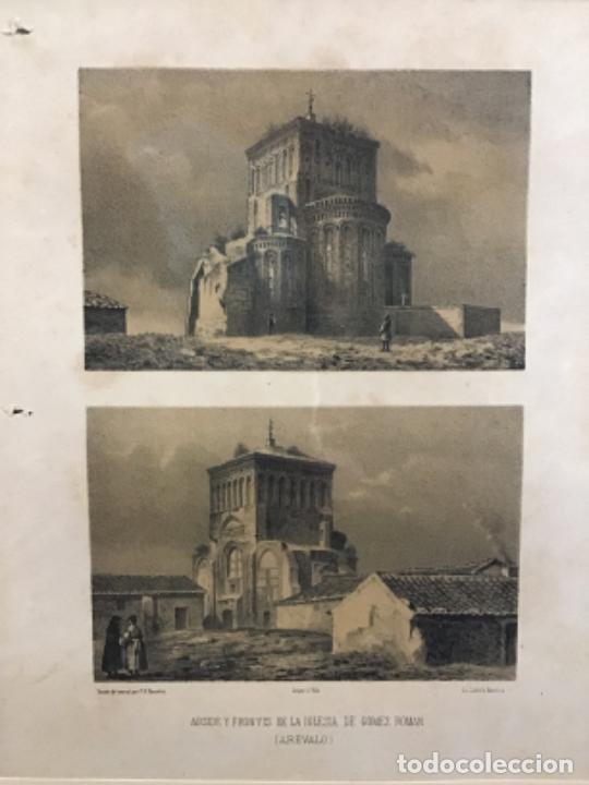 Arte: &Aacute;BSIDE Y FRONTIS DE LA IGLESIA DE GOMEZ ROMAN (AR&Eacute;VALO). PARCERISA. LIT. LABIELLE (LIT. 22 X 32 CM)