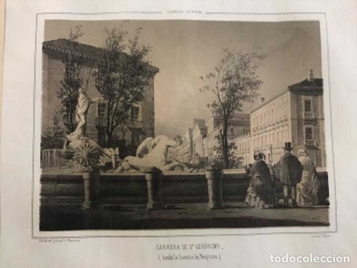 Arte: CARRERA DE SAN GERONIMO (DESDE LA FUENTE DE NEPTUNO). PARCERISA. (LIT. 31,5 X 22 CM)