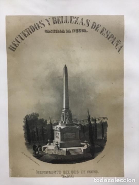 Arte: PORTADA LIBRO RECUERDOS Y BELLEZAS DE ESPA&Ntilde;A. MADRID MONUMENTO DEL 2 DE MAYO. PARCERISA.