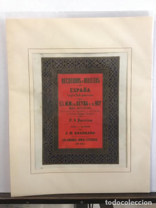 Arte: PORTADA DEL LIBRO RECUERDOS Y BELLEZAS DE ESPA&Ntilde;A. SALAMANCA AVILA SEGOVIA. 1865. PARCERISA.
