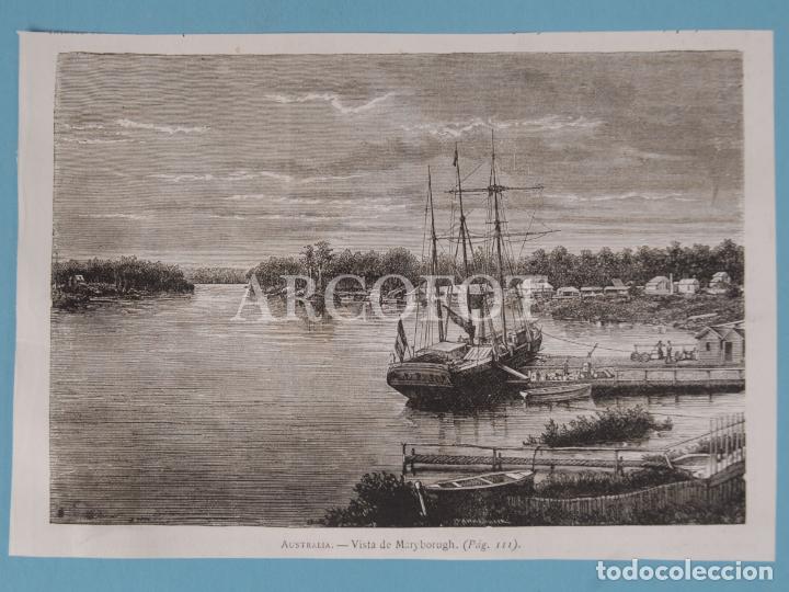 Arte: 1882 - Litograf&iacute;a - AUSTRALIA - VISTA DE MARYBORUGH - Foto 1