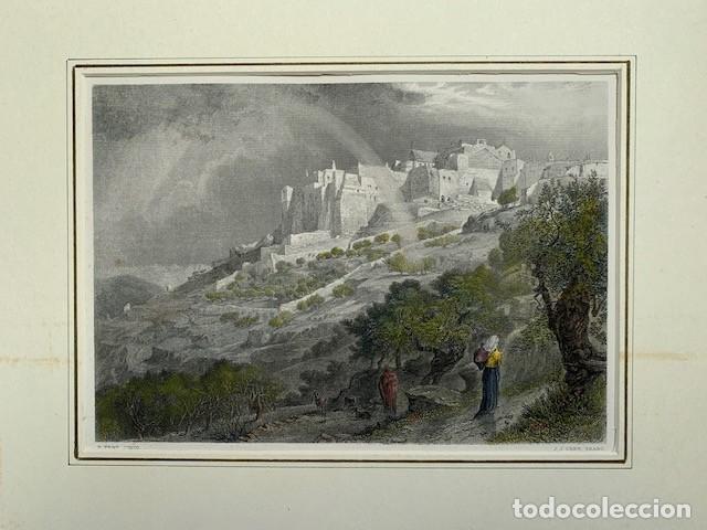 Kunst: Iglesia de la Natividad, Bel&eacute;n - Grabado original coloreado - h. 1881