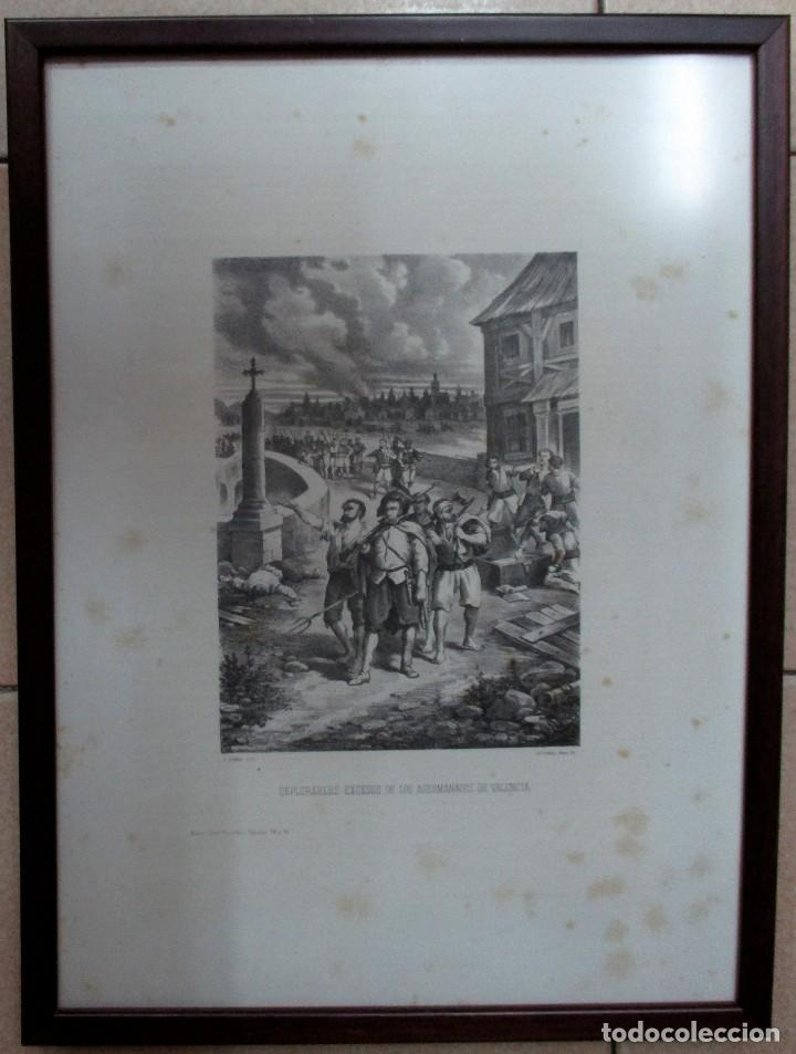 Arte: VALENCIA. DEPLORABLES EXCESOS DE LOS AGERMANADOS DE VALENCIA. LITOGRAFIA ENMARCADA. LOTE 0001