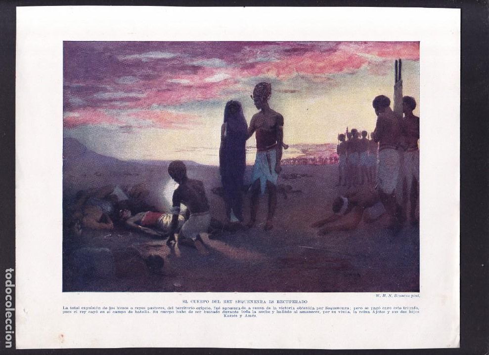 Art: W. M. N. BRUNTON - RECUPERACION DEL CUERPO DEL REY SEQUENENRA - ED. SEGU&Iacute; / BARCELONA 1930