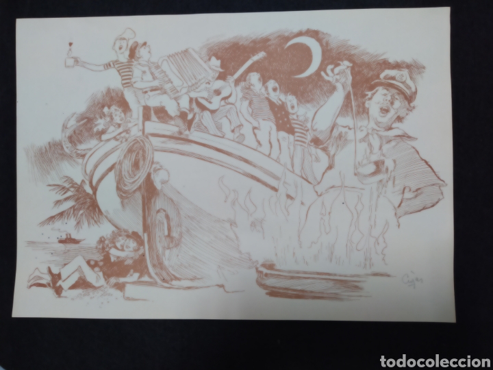 Arte: MANUEL CUYAS LITOGRAFIA FIRMADA. RON PUJOL DESTIL.LERIES DEL PENEDES