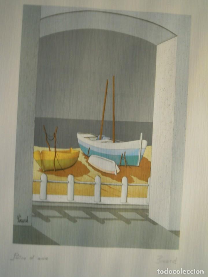 Arte: LITOGRAFIA DE RENE PINARD - PORTICO AL MARE - FIRMADO Y TITULADO - 38 X 53 CMS