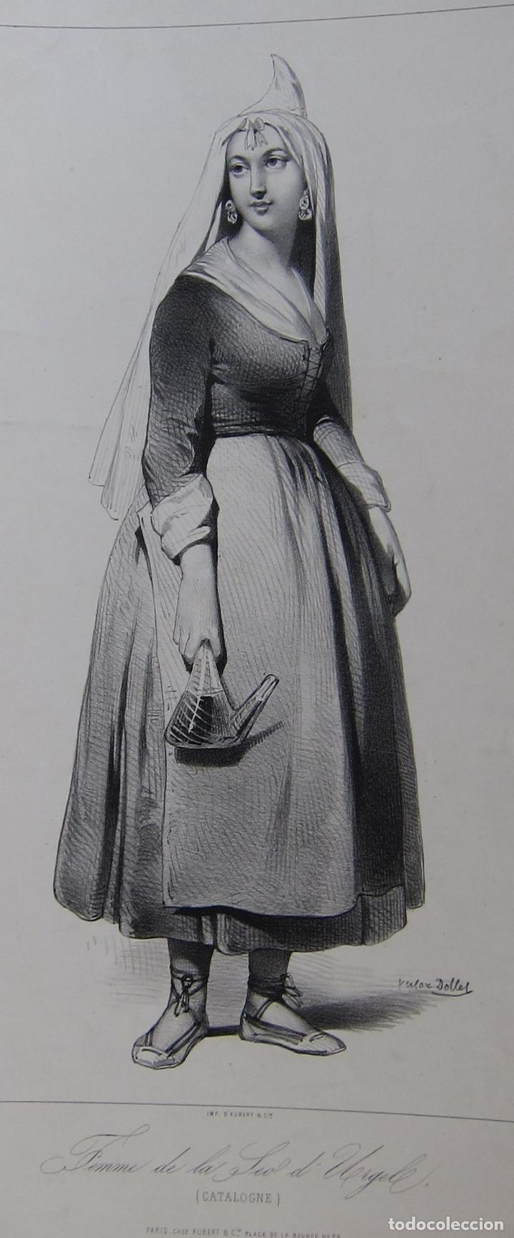 Art: Femme de la Seu d'Urgell. Catalogne. dibujo de Pharamond Blanchard. Litografia Dollet. Par&iacute;s, 1842