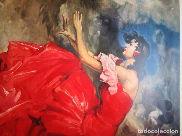 Arte: Litograf&iacute;a the fire dance gitana Antigua - Foto 4