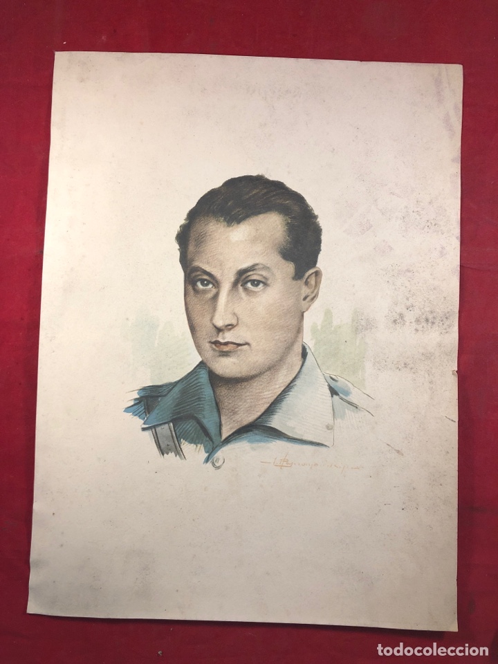 Art: Litograf&iacute;a retrato con firma 40x29,5cm
