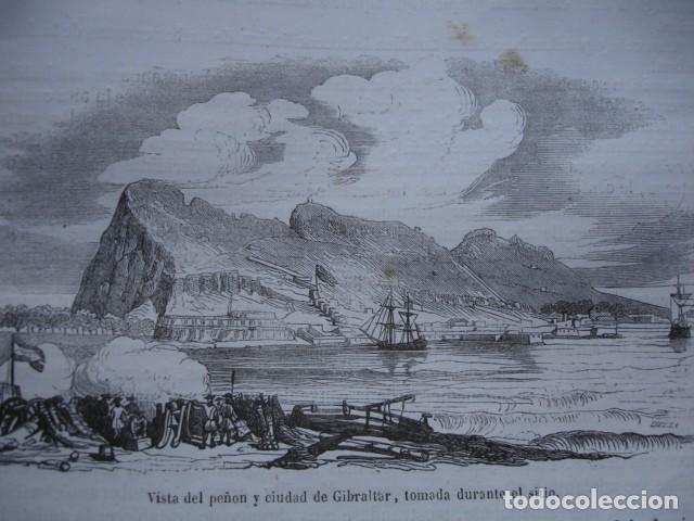 Arte: VISTA DE GIBRALTAR SITIADA .1850