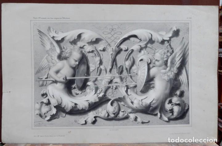 Arte: Antigua Litografia &rdquo;Etudes d&acute;Ornements &rdquo; por A. Bilordeaux