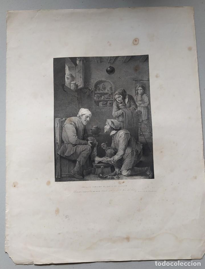 Kunst: Litografia CIRUJANO CURANDO EL PIE DE UN ANCIANO