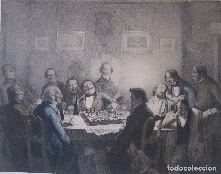 Arte: LES JOUEURS D'&Eacute;CHECS. JUGADORES DE AJEDREZ. LE MUS&Eacute;E DES RIEURS. LITOGRAFIA. PAPEL 51,5X62 CM