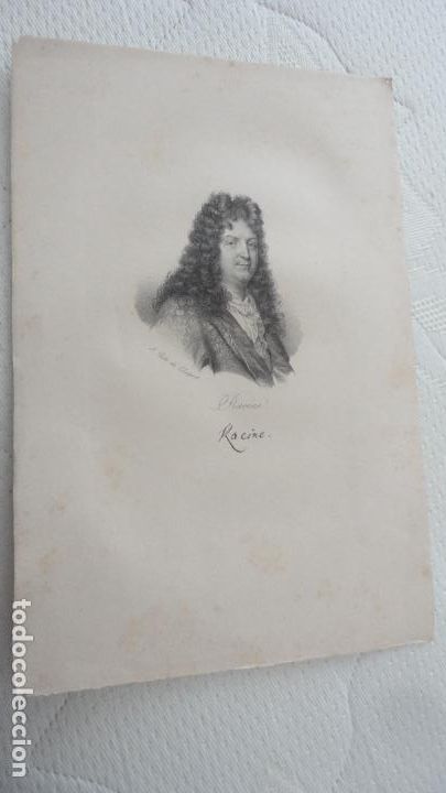 Arte: ANTIGUA LITOGRAFIA.JEAN RACINE.LIT.DELPECH. SIGLO XIX