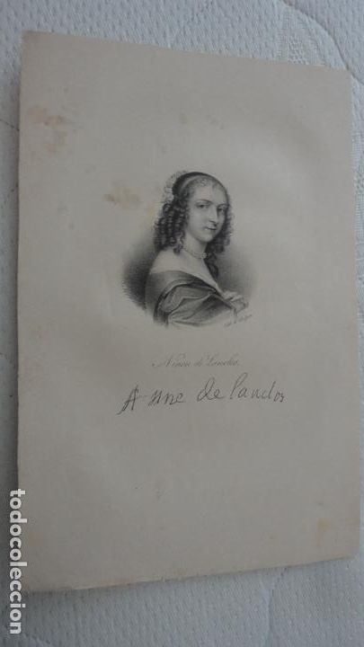 Arte: ANTIGUA LITOGRAFIA.NINON DE LANCLOS.LENCLOS. LIT DELPECH.SIGLO XIX