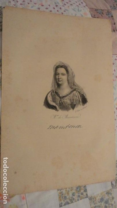 Arte: ANTIGUA LITOGRAFIA.MADAME DE MAINTENON.LIT DELPECH. SIGLO XIX