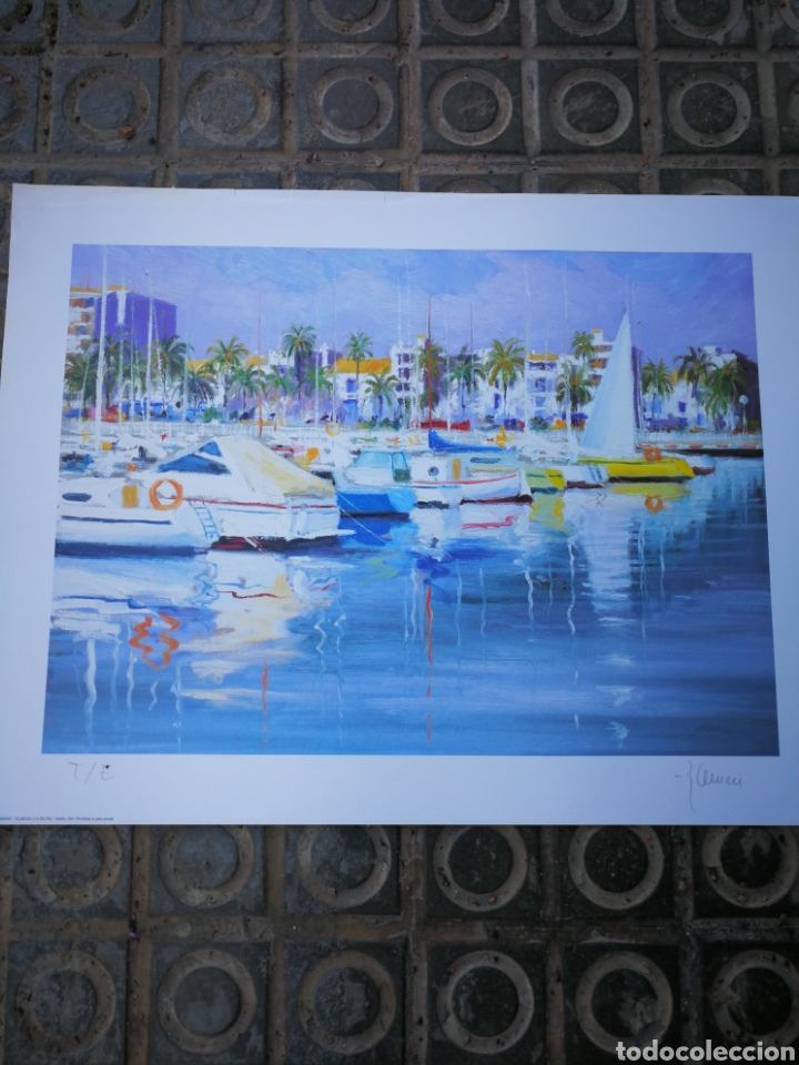 Art: LITOGRAF&Iacute;A ORIGINAL MARINA PORT VILANOVA I LA GELTR&Uacute;, FIRMADA A L&Aacute;PIZ AUTOR AMELL, T/E. 65X50CM.