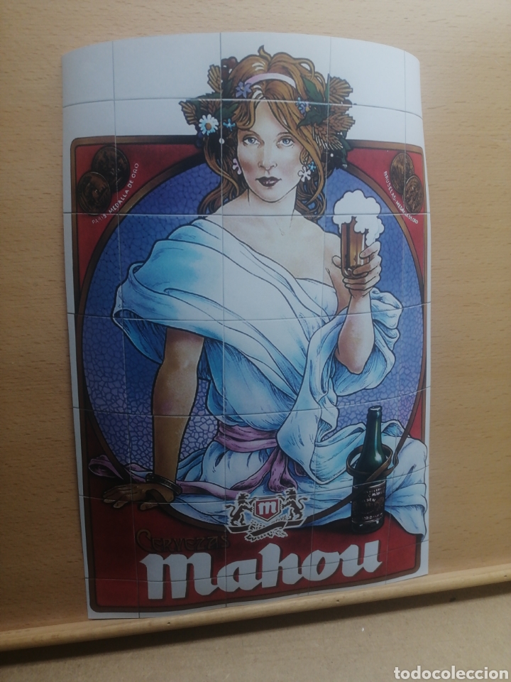 Arte: Mahou Cerveza - lamina Cartel Publicidad Decorativo. Tipo Mucha- Art Deco