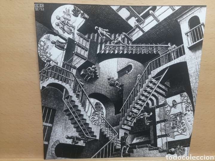 Arte: Escher. Lamina Litogr&aacute;fica Offset: Perspectiva Imposible - Relatividad - Tama&ntilde;o grande 60x60 cm.