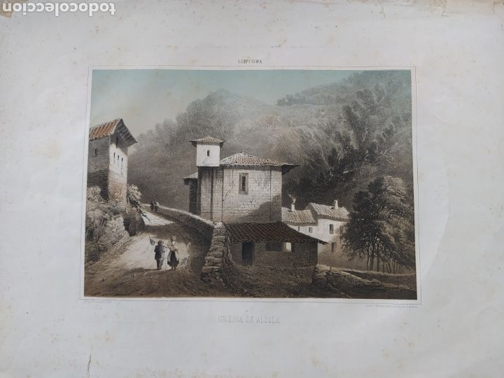 Art: LITOGRAFIA IGLESIA DE ALZOLA - LIT&Oacute;GRAFO P&Eacute;REZ DE CASTRO