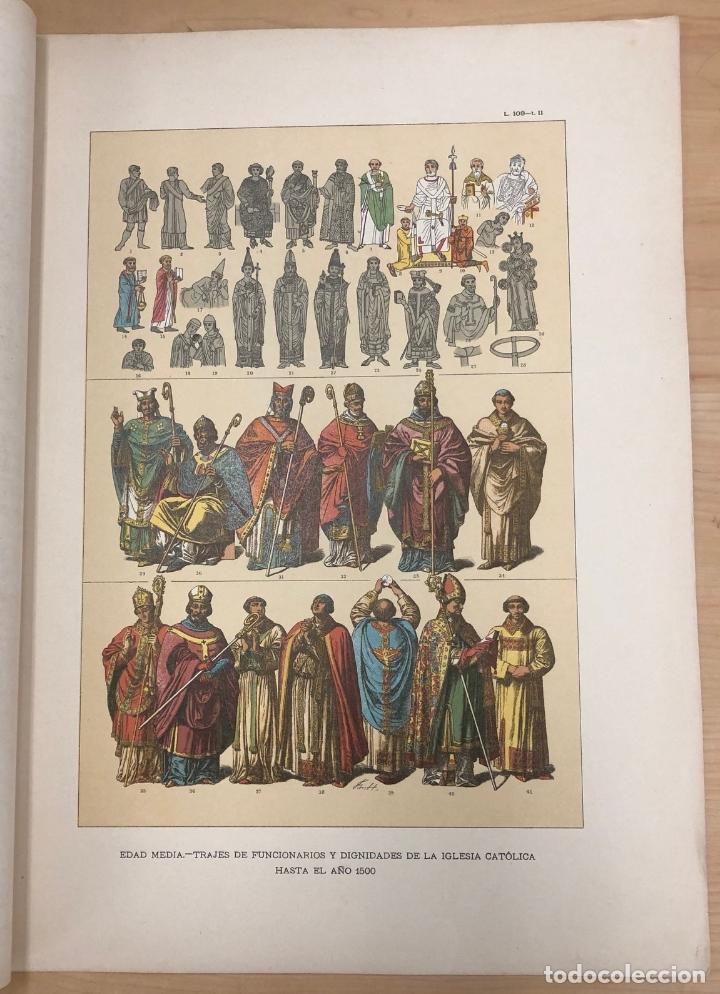 Arte: CROMOLITOGRAFIA TRAJES DE FUNCIONARIOS Y DIGNIDADES DE LA IGLESIA CATOLICA HASTA EL A&Ntilde;O 1500