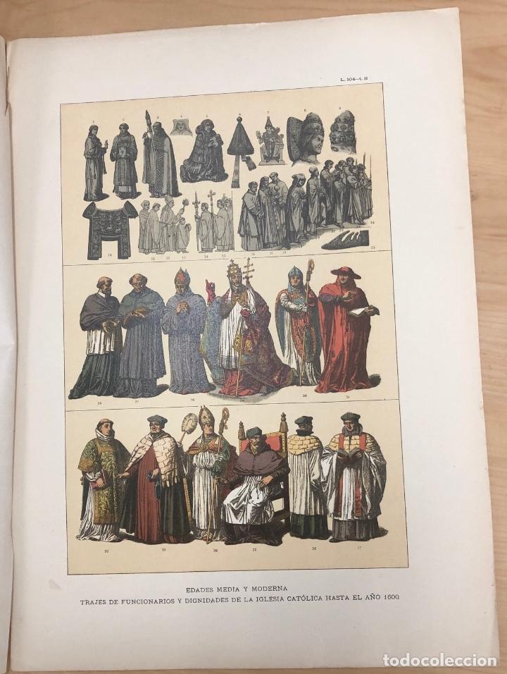 Arte: CROMOLITOGRAFIA TRAJES DE FUNCIONARIOS Y DIGNIDADES DE LA IGLESIA CATOLICA HASTA EL A&Ntilde;O 1600