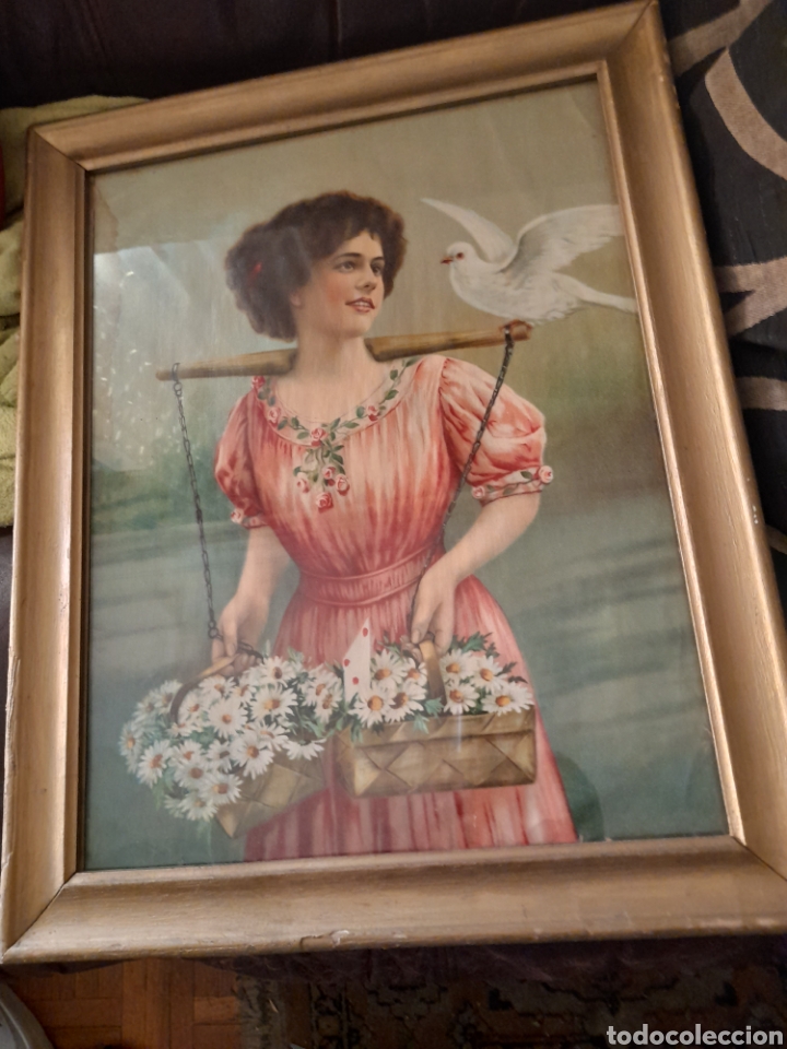 Arte: Antigua litogradia enmarcada