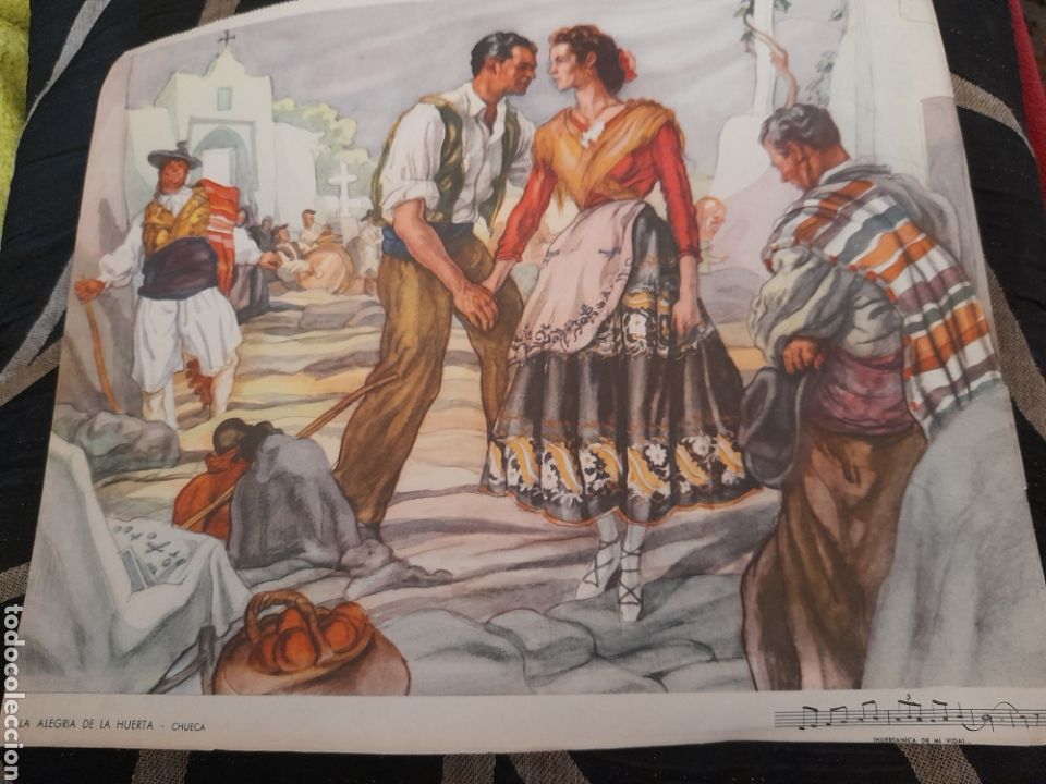 Kunst: Antigua litograf&iacute;a ,La alegr&iacute;a de la Huerta