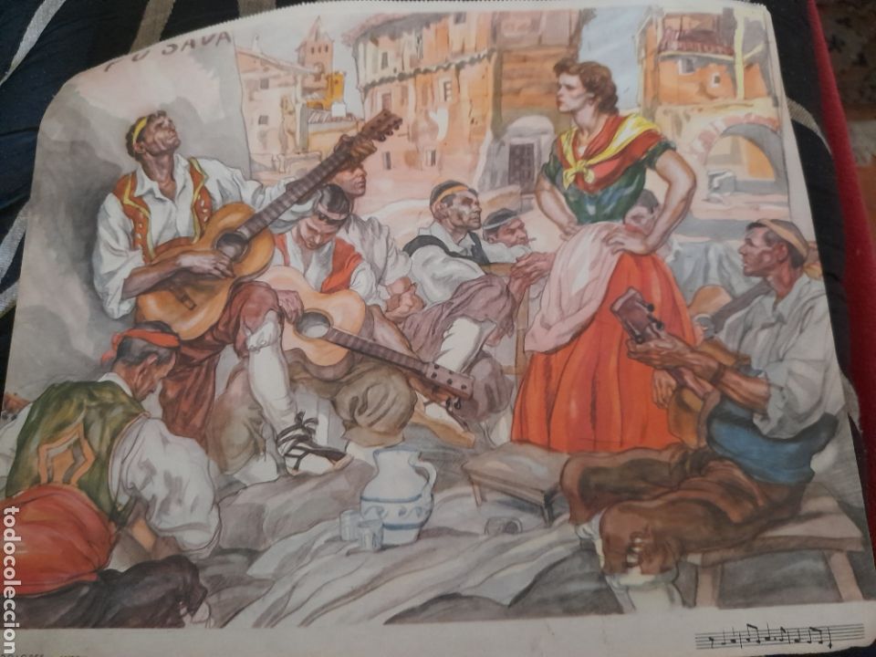 Arte: Antigua litograf&iacute;a, La Dolores - Foto 1